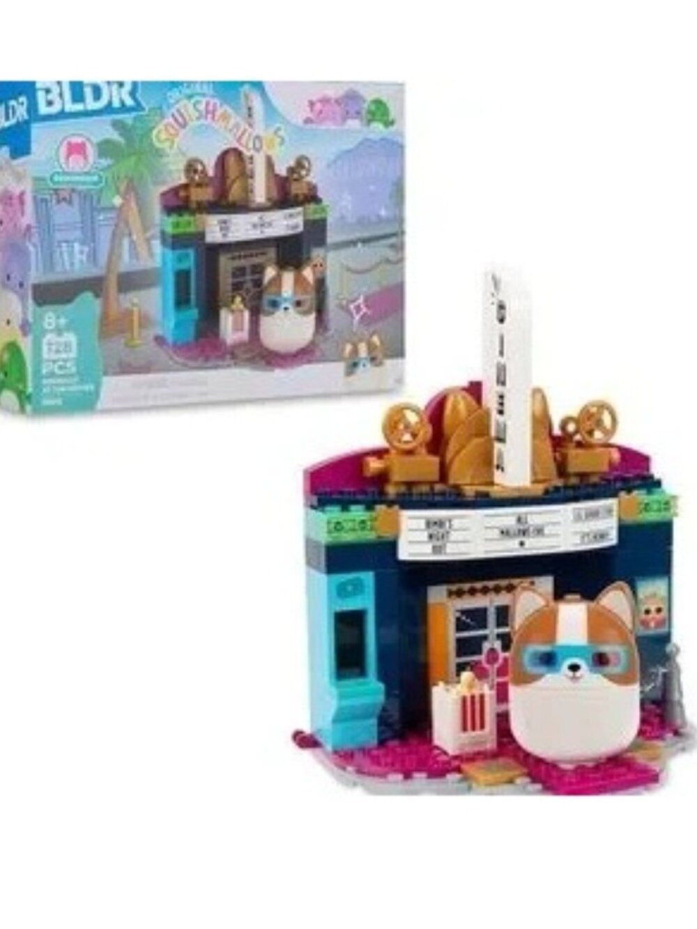 BLDR SQUISHMALLOWS Reginald at the Movies Builder Play Set 128 Piece - NEW NIB